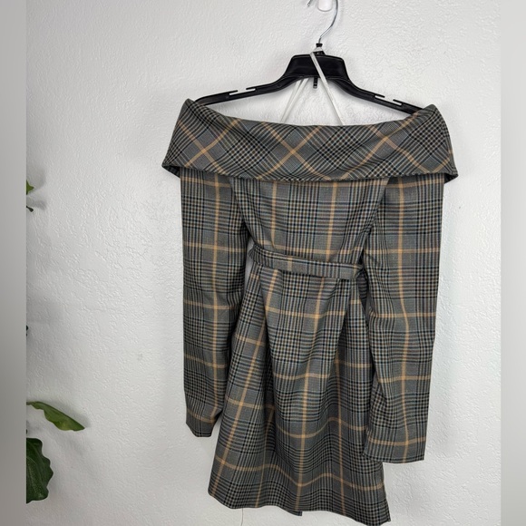 Lovers and Friends x Revolve Lara Blazer plaid Metallic Stripe Sparkle SuitDress - Picture 6 of 8